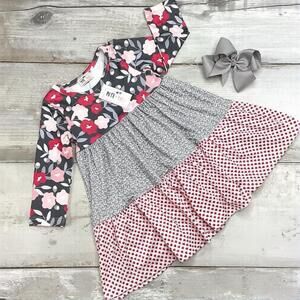 NEW PETE + LUCY girls i love poppies dress in multi